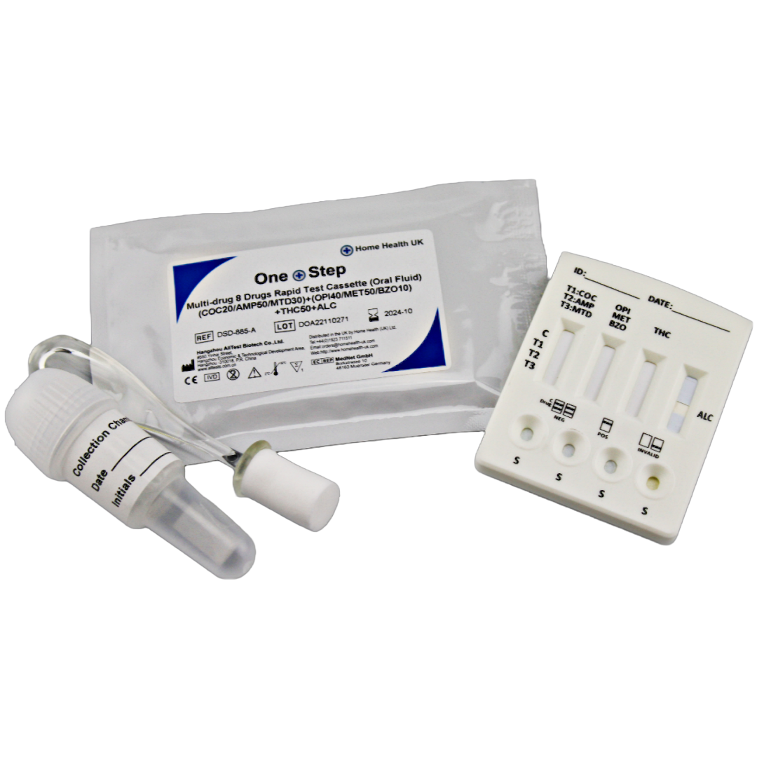 8 in 1 Saliva Drug & Alcohol Testing Kits (£6.65/test - 25 per pack)