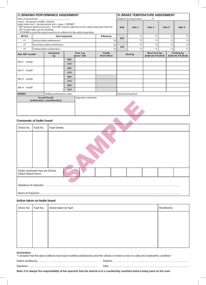Goods Vehicle Inspection & Maintenance Pad
