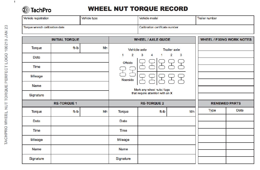 TachPro wheel torque book example